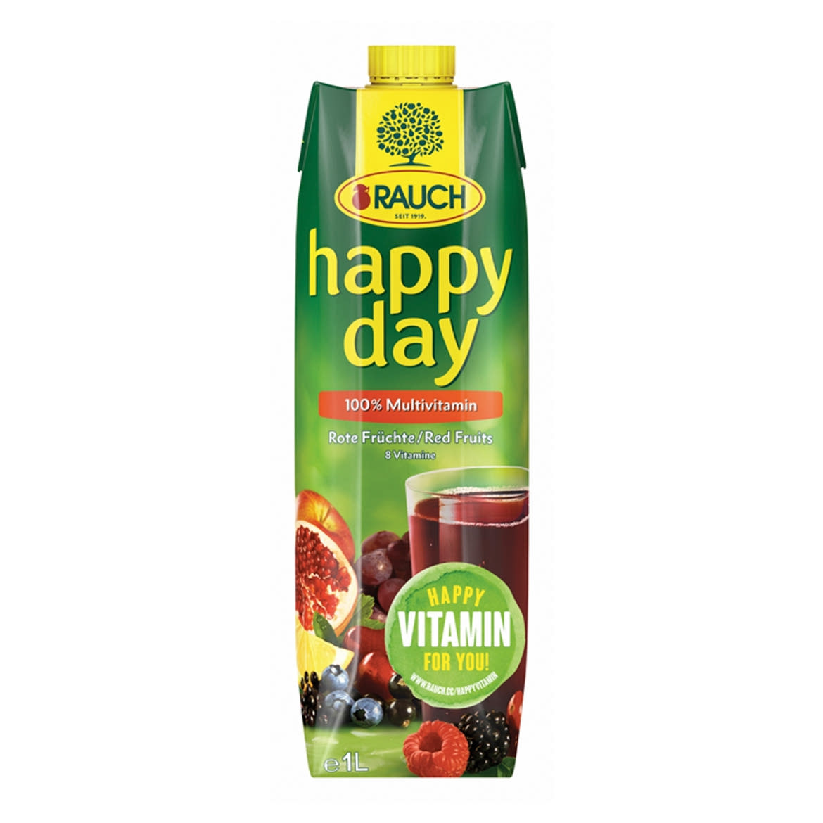 Rauch Happy Day 100% multivitamin vegyes gyümölcslé vegyes gyümölcslésűrítményekből 8 vitaminnal