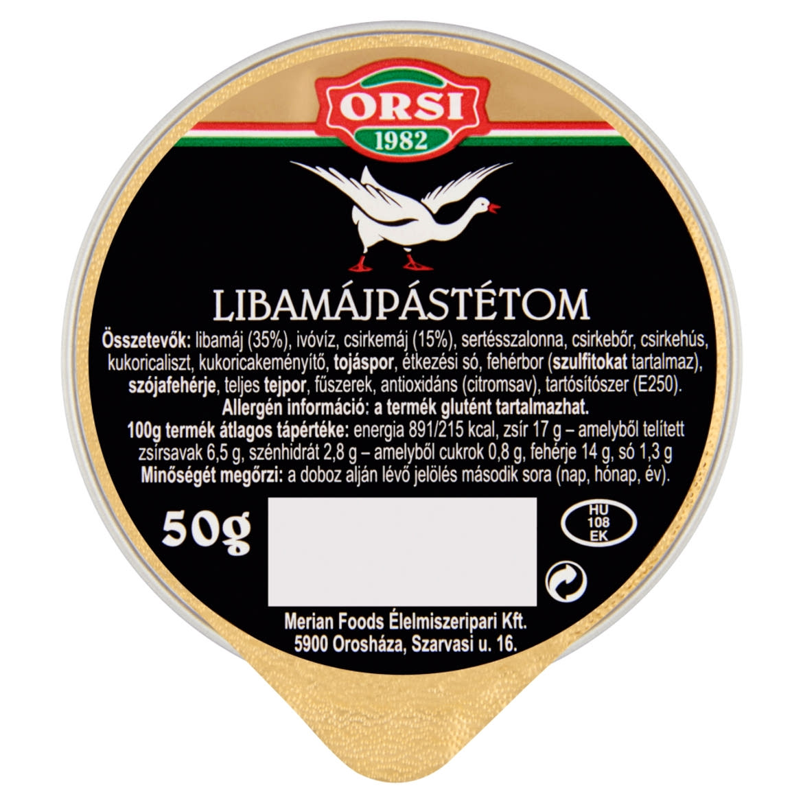 Orsi libamájpástétom