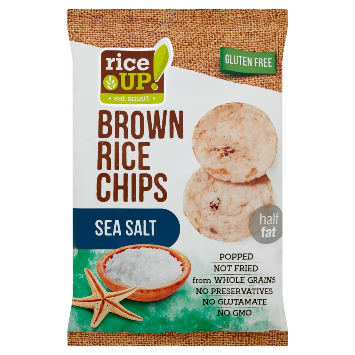RiceUp! Eat Smart teljes kiÅ‘rlÃ©sÅ± barna rizs chips tengeri sÃ³val