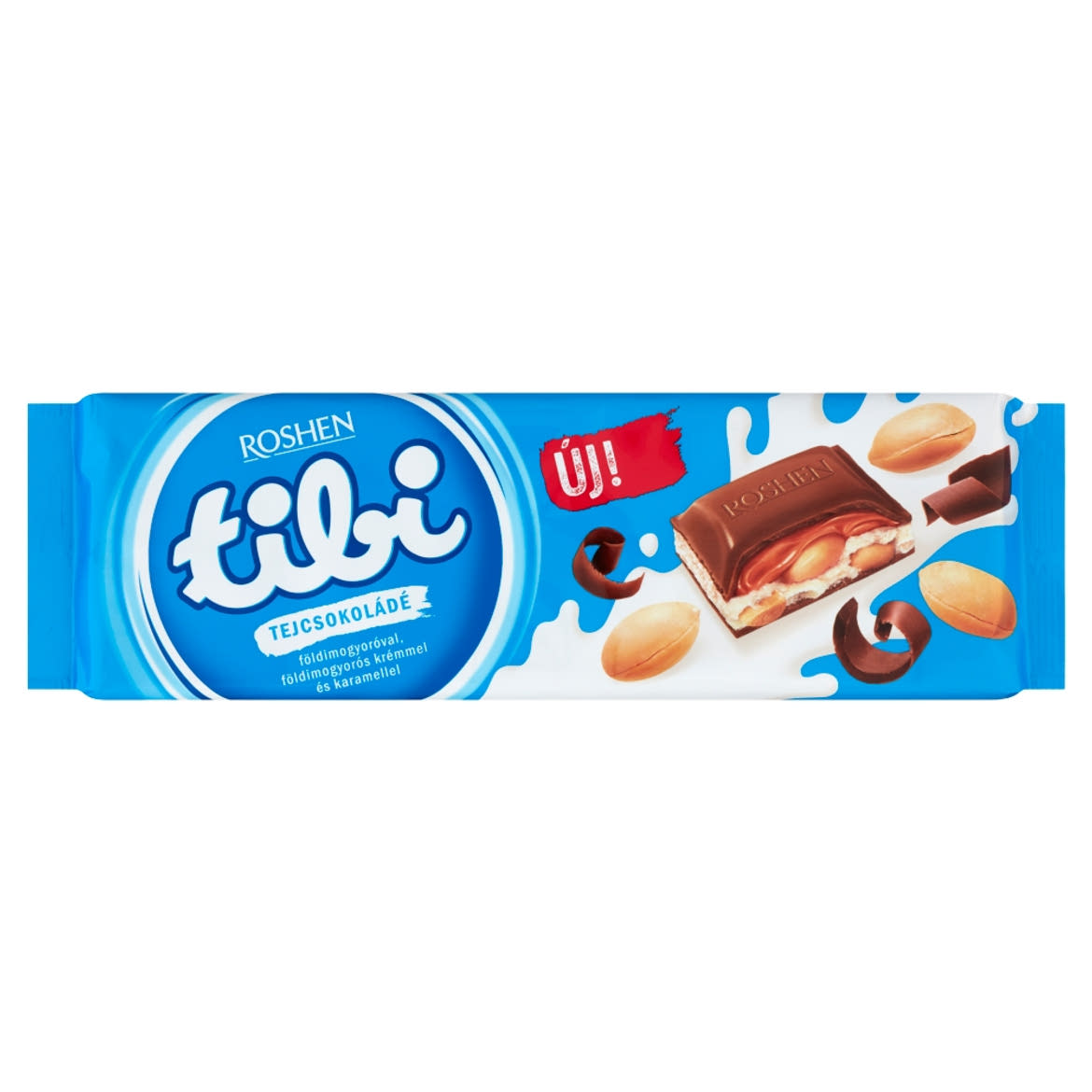 Tibi tejcsokoládé földimogyoróval, földimogyorós krémmel és karamellel