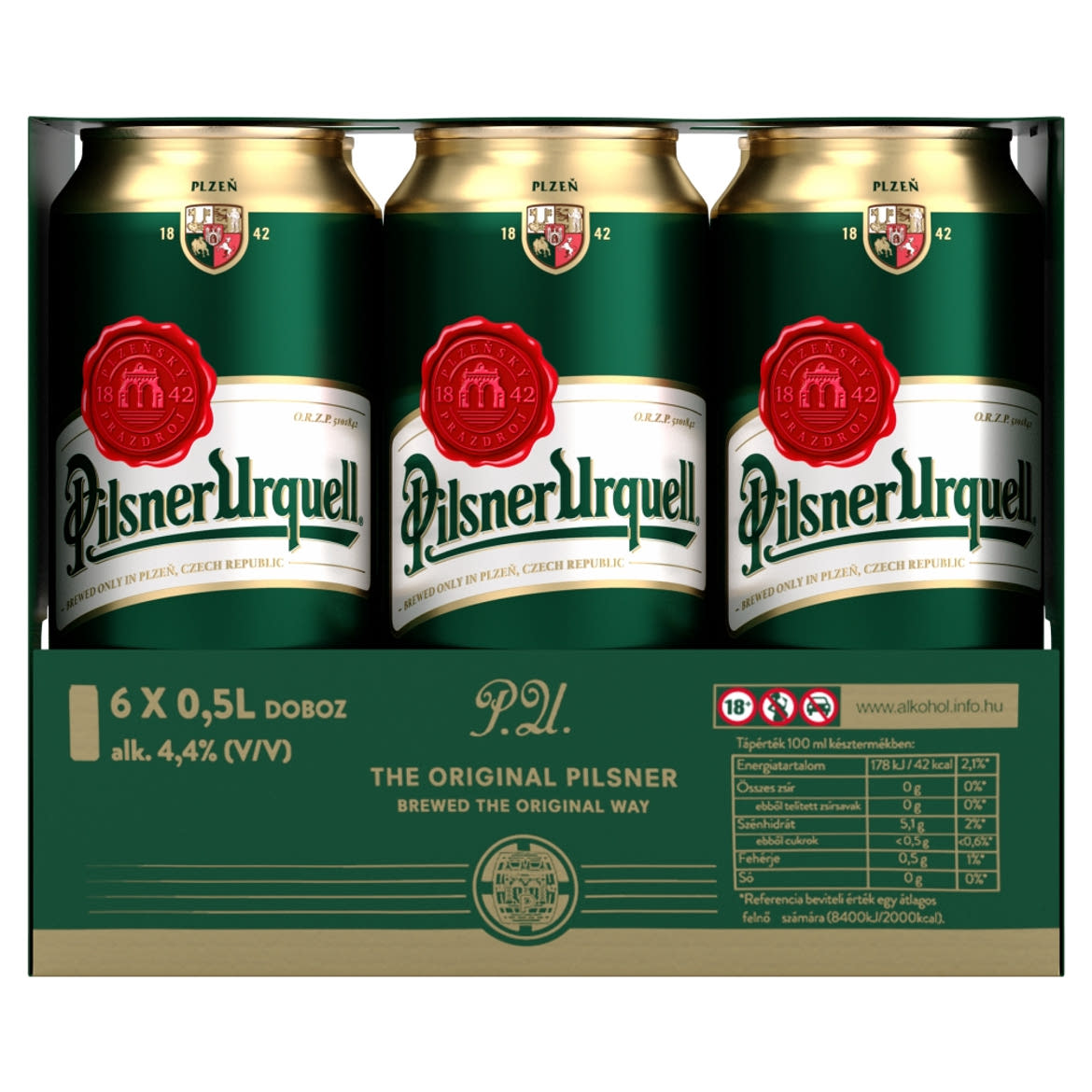 Pilsner Urquell minőségi világos sör 4,4% 6 x 0,5 l