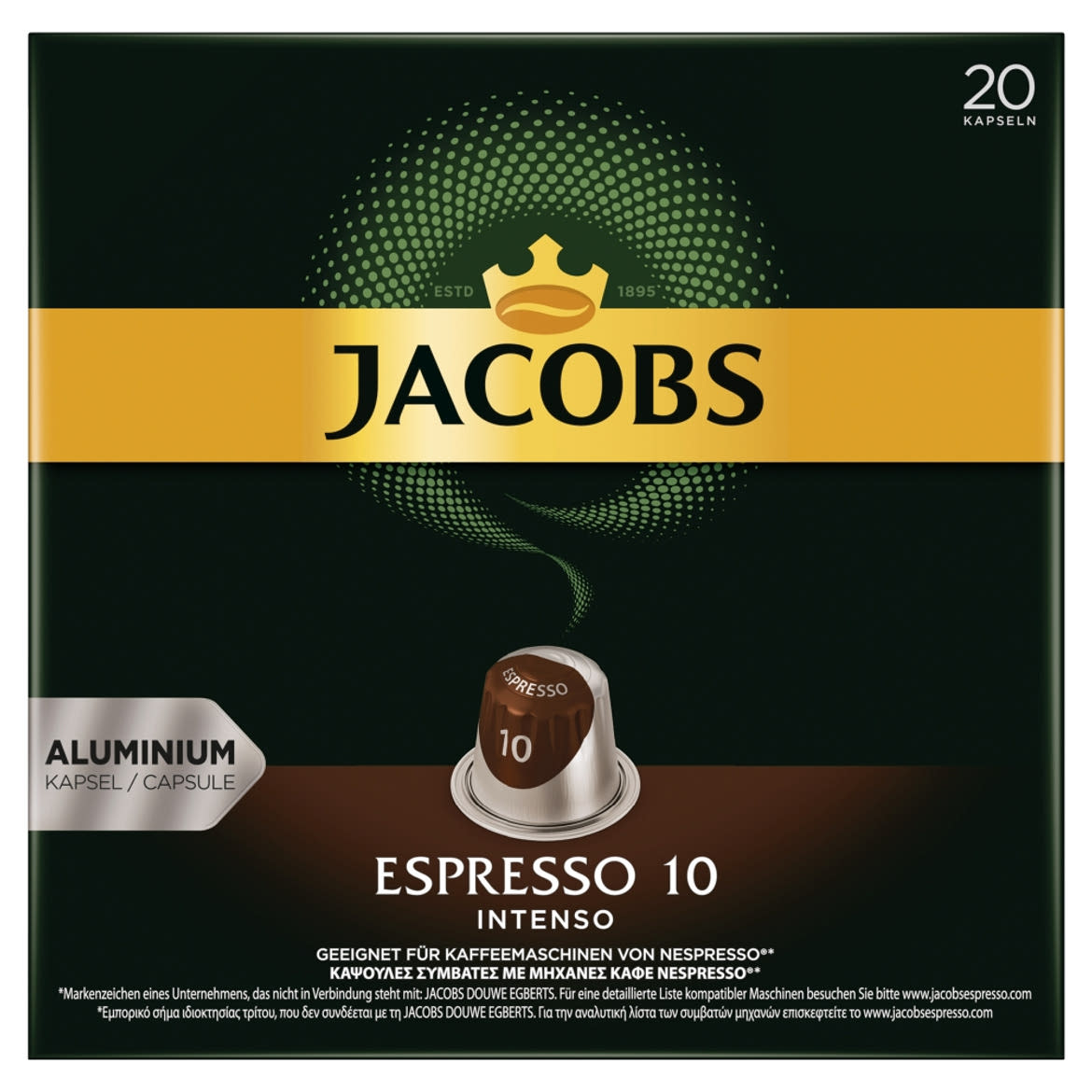 Jacobs Espresso 10 Intenso őrölt-pörkölt kávé kapszulában