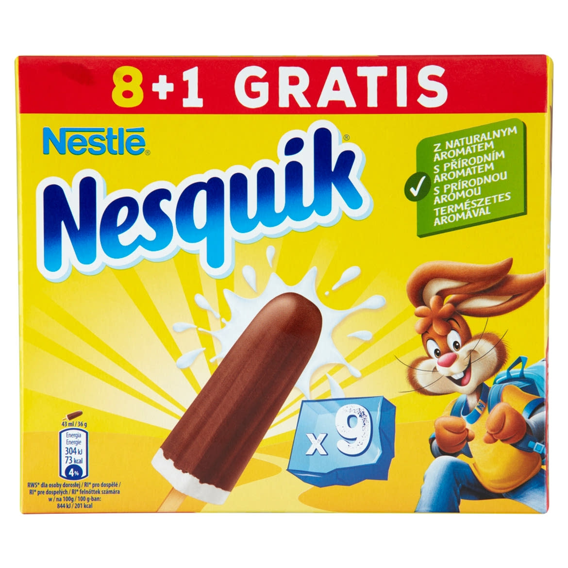 Nesquik kakaós jégkrém és vanília ízű jégkrém 9 db
