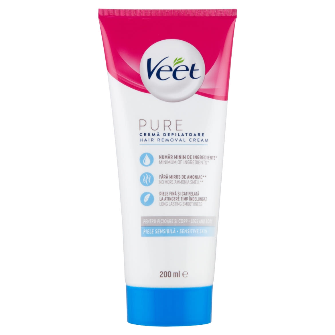Veet Pure szőrtelenítő krém lábra és testre, érzékeny bőrre