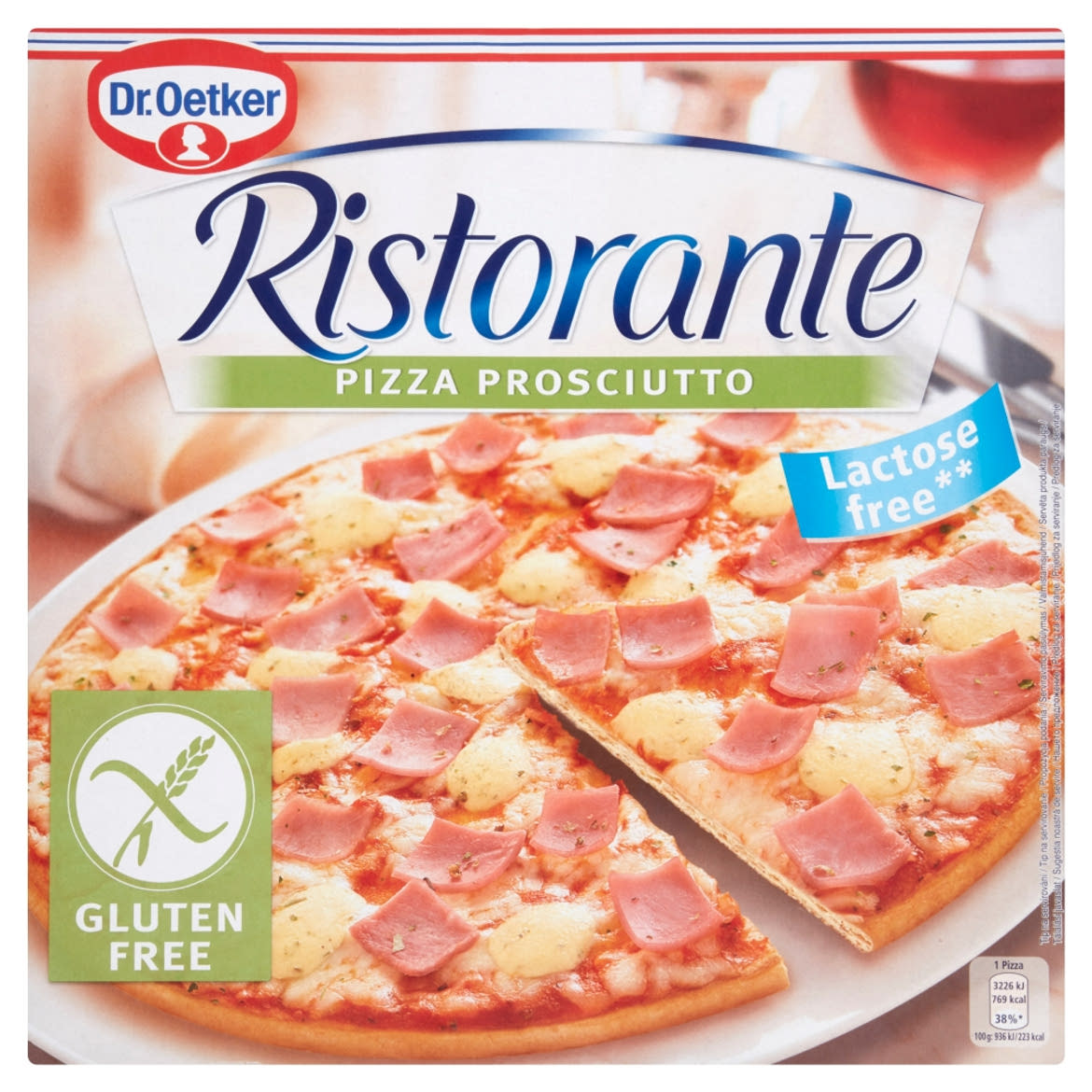 Dr. Oetker Ristorante Pizza Prosciutto gyorsfagyasztott gluténmentes sonkás-sajtos pizza