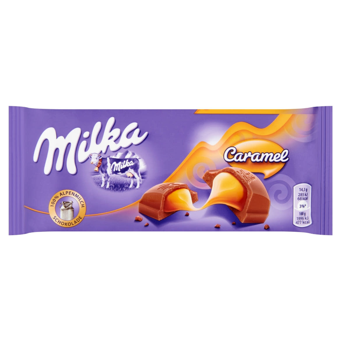 Milka Caramel alpesi tejcsokoládé karamelltöltelékkel