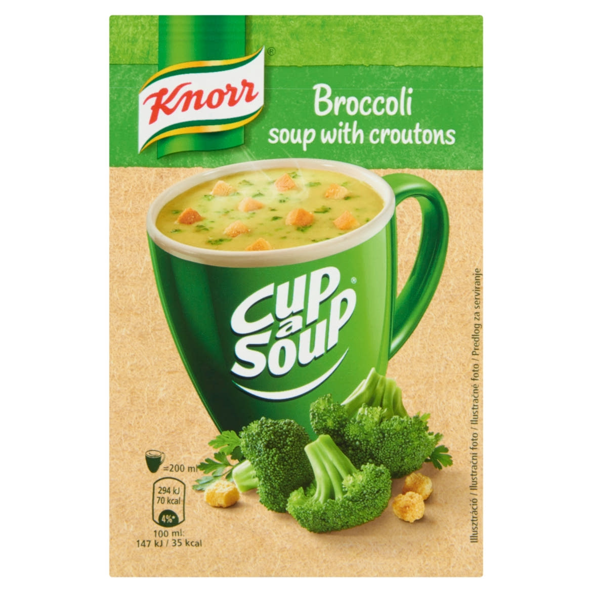 Knorr Cup a Soup brokkolikrémleves zsemlekockával