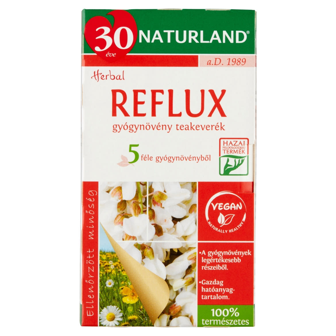 Naturland Herbal Reflux gyÃ³gynÃ¶vÃ©ny teakeverÃ©k 5 fÃ©le gyÃ³gynÃ¶vÃ©nybÅ‘l 20 filter 28 g