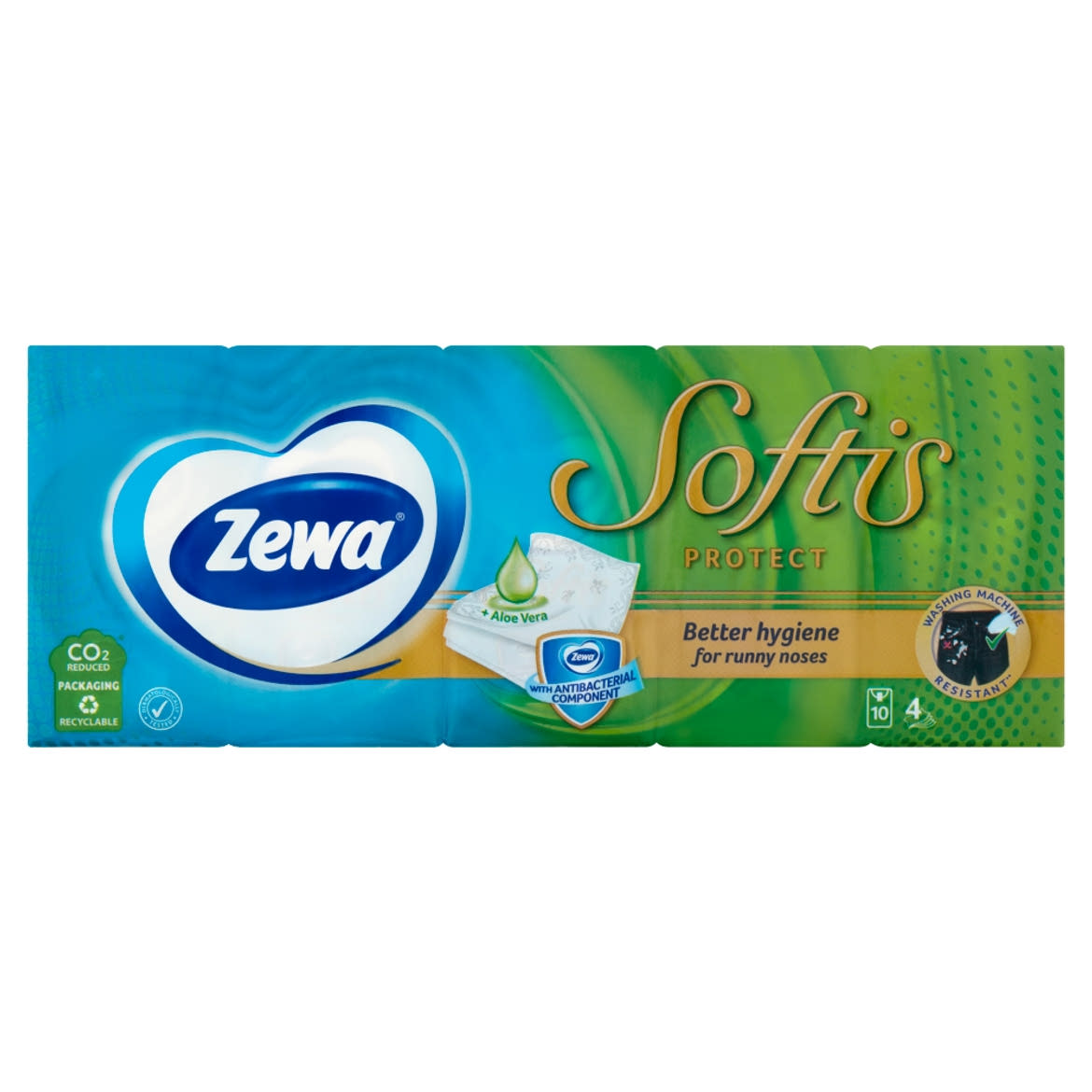 Zewa Softis Protect illatosított papírzsebkendő 4 rétegű 10 x 9 db