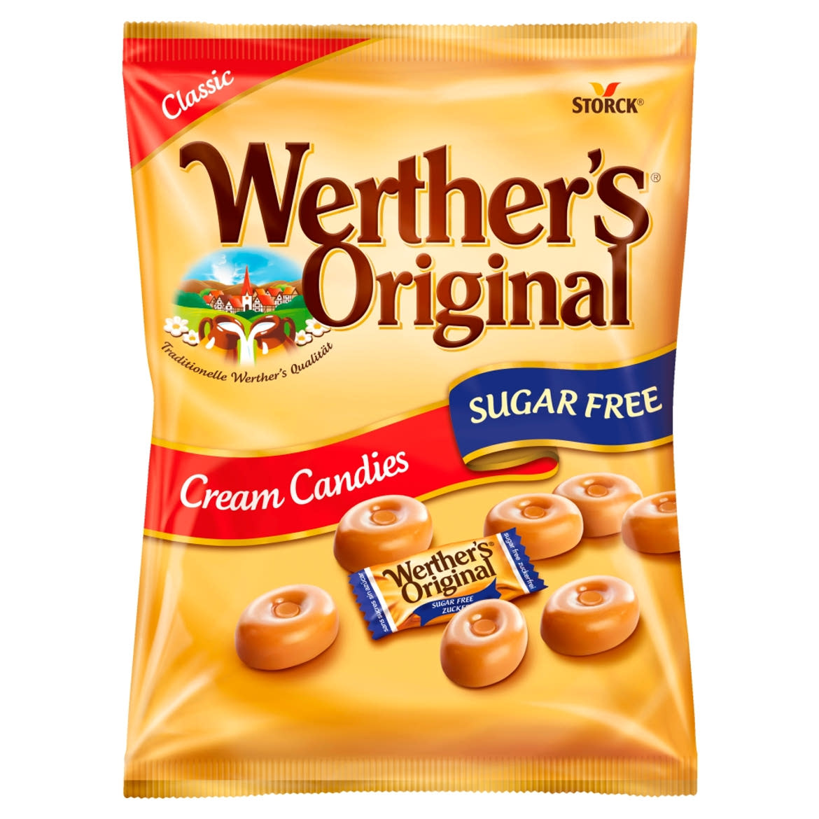 Werther's Original cukormentes tejszínes töltetlen keménycukorka édesítőszerekkel