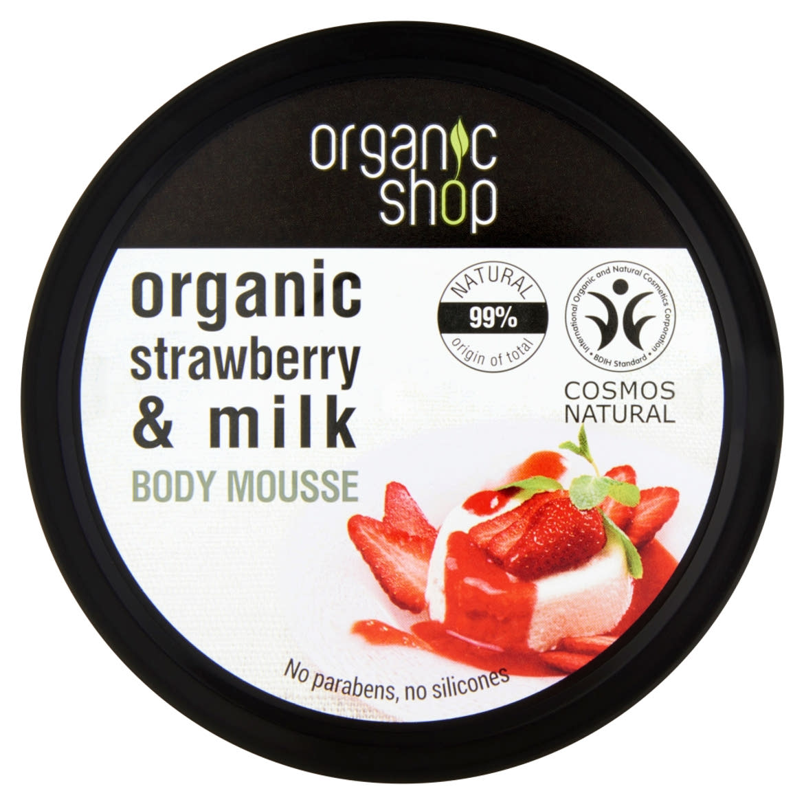 Organic Shop Eper Joghurt testápoló mousse BIO eper és tejkivonattal
