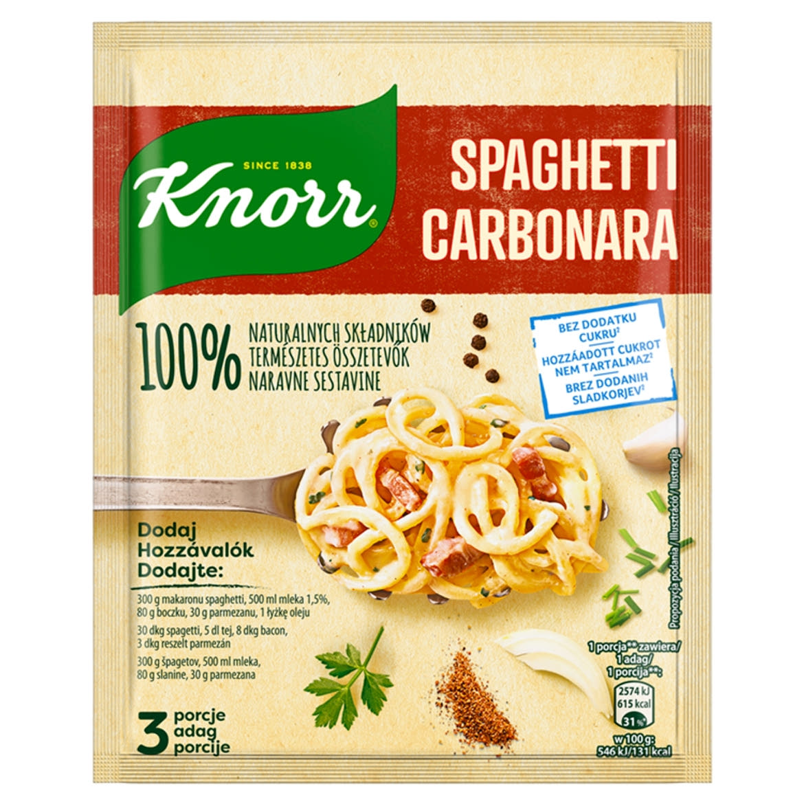 Knorr carbonara spagetti alap