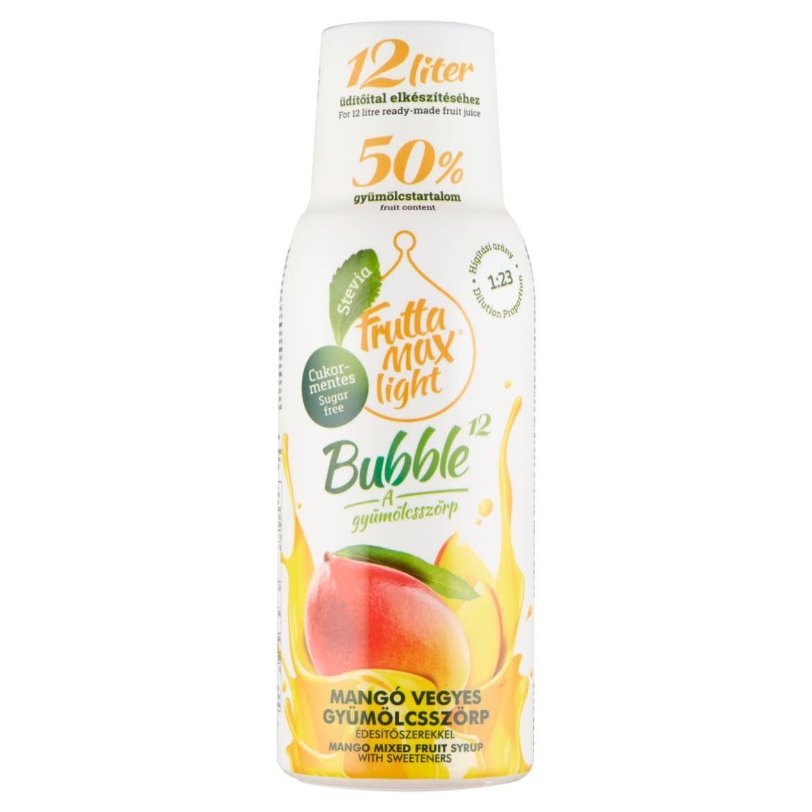 FruttaMax Bubble¹² mangó vegyes gyümölcsszörp cukorral és édesítőszerekkel