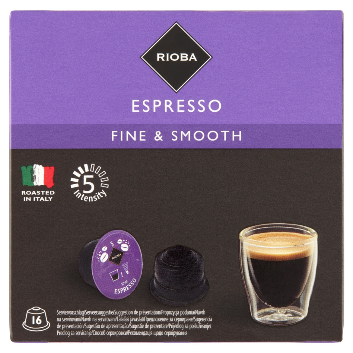 Rioba Espresso pörkölt, őrölt kávé kapszulákban 16 x (112 g)