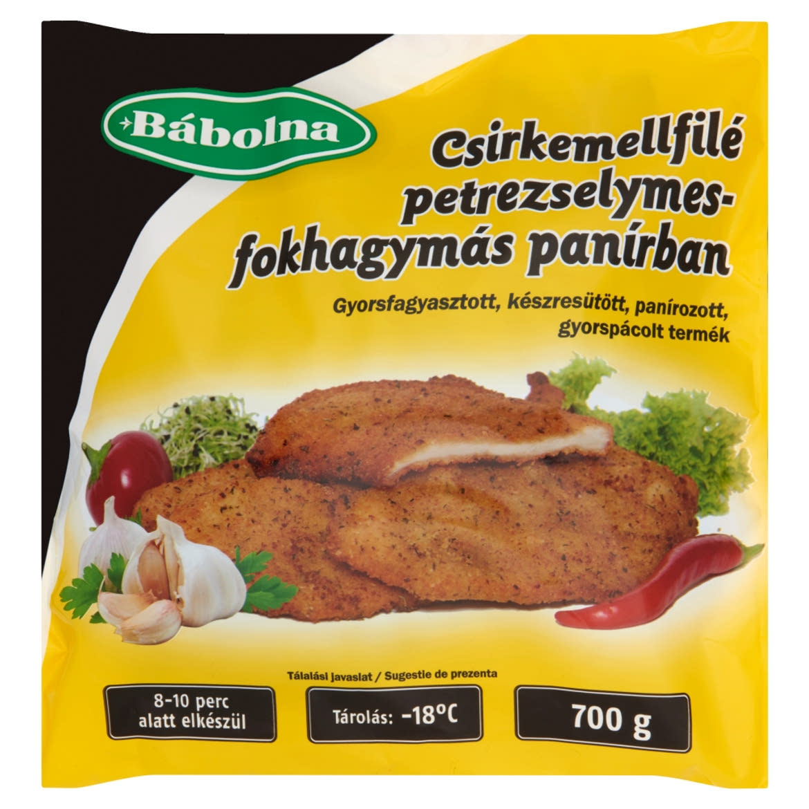 Bábolna gyorsfagyasztott, készresütött csirkemellfilé petrezselymes-fokhagymás panírban