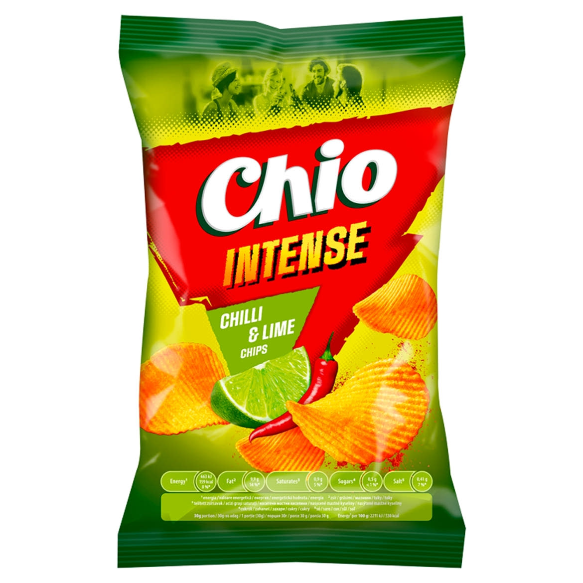 Chio Intense chili és lime ízű csípős burgonyachips