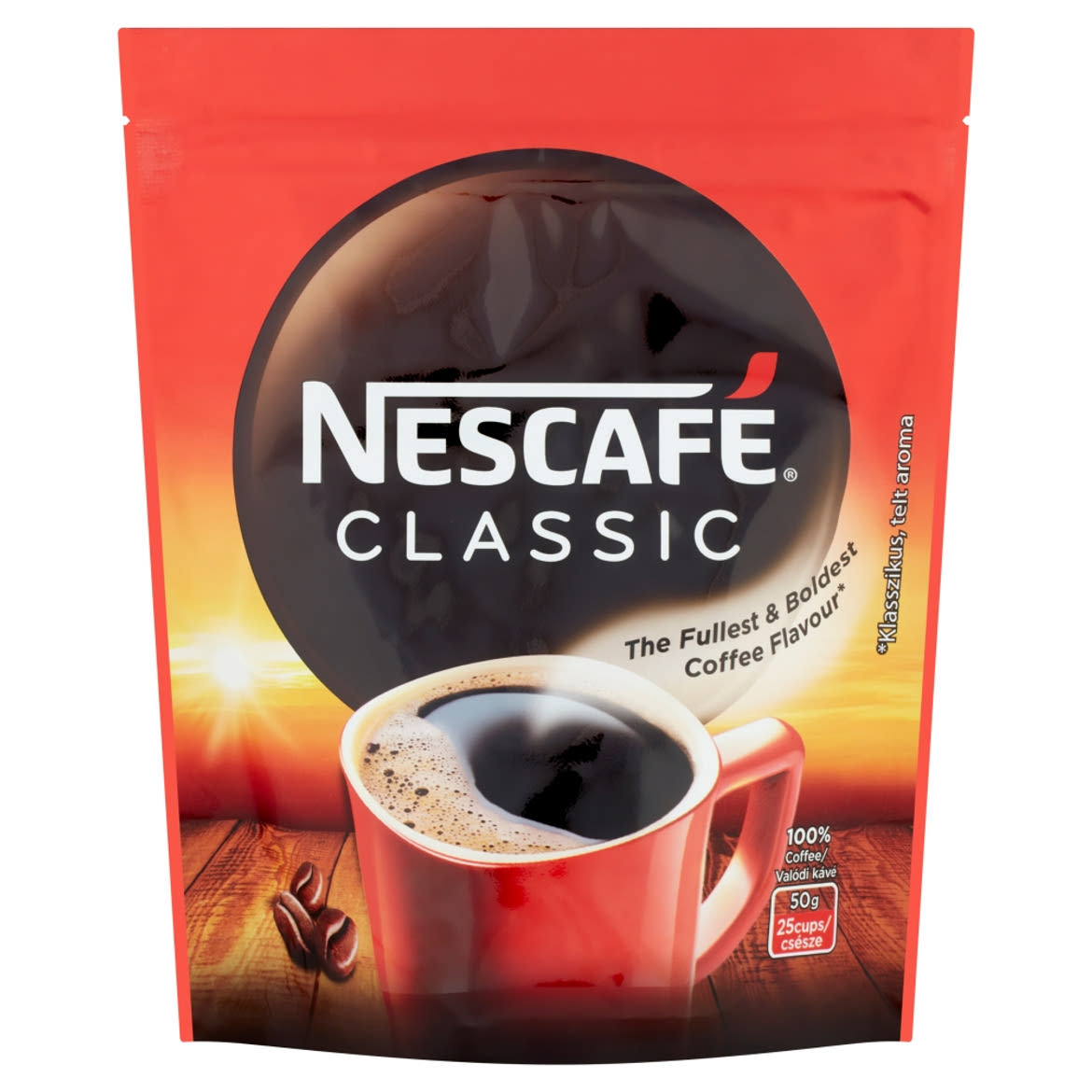 Nescafé Classic azonnal oldódó kávé 25 csésze