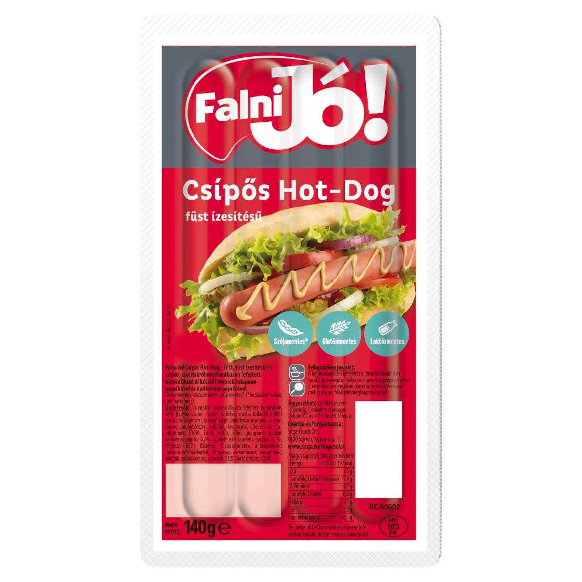 Falni Jó! füst ízesítésű csípős hot-dog