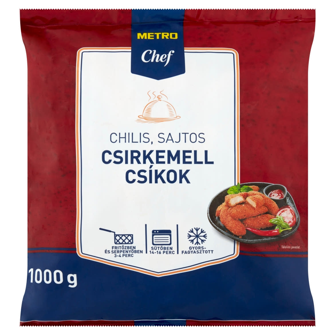 METRO Chef gyorsfagyasztott chilis, sajtos csirkemell csíkok