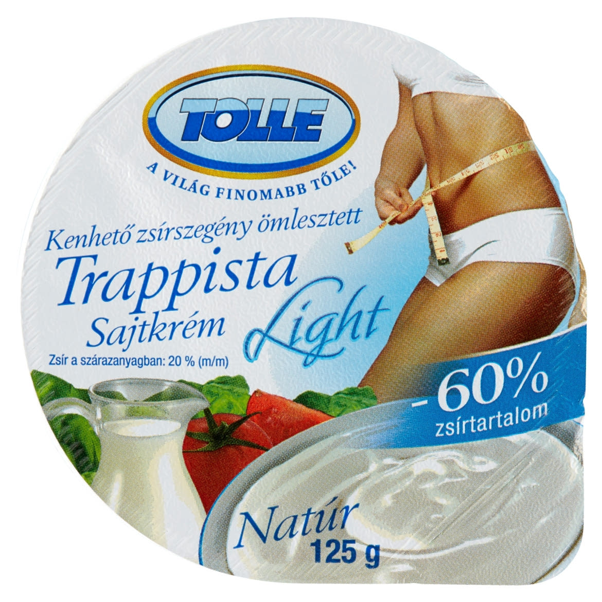 Tolle Light natúr kenhető zsírszegény ömlesztett trappista sajtkrém