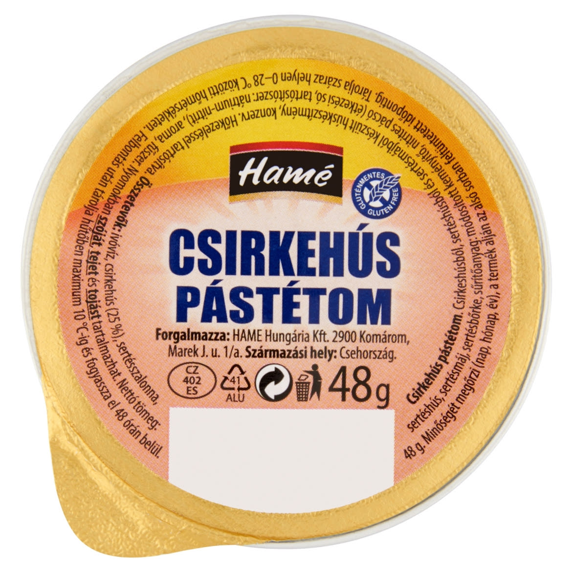 Hamé csirkehús pástétom