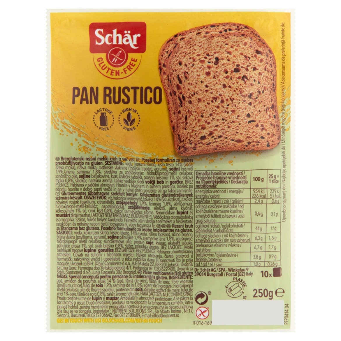 Schär gluténmentes többmagvas szeletelt kenyér