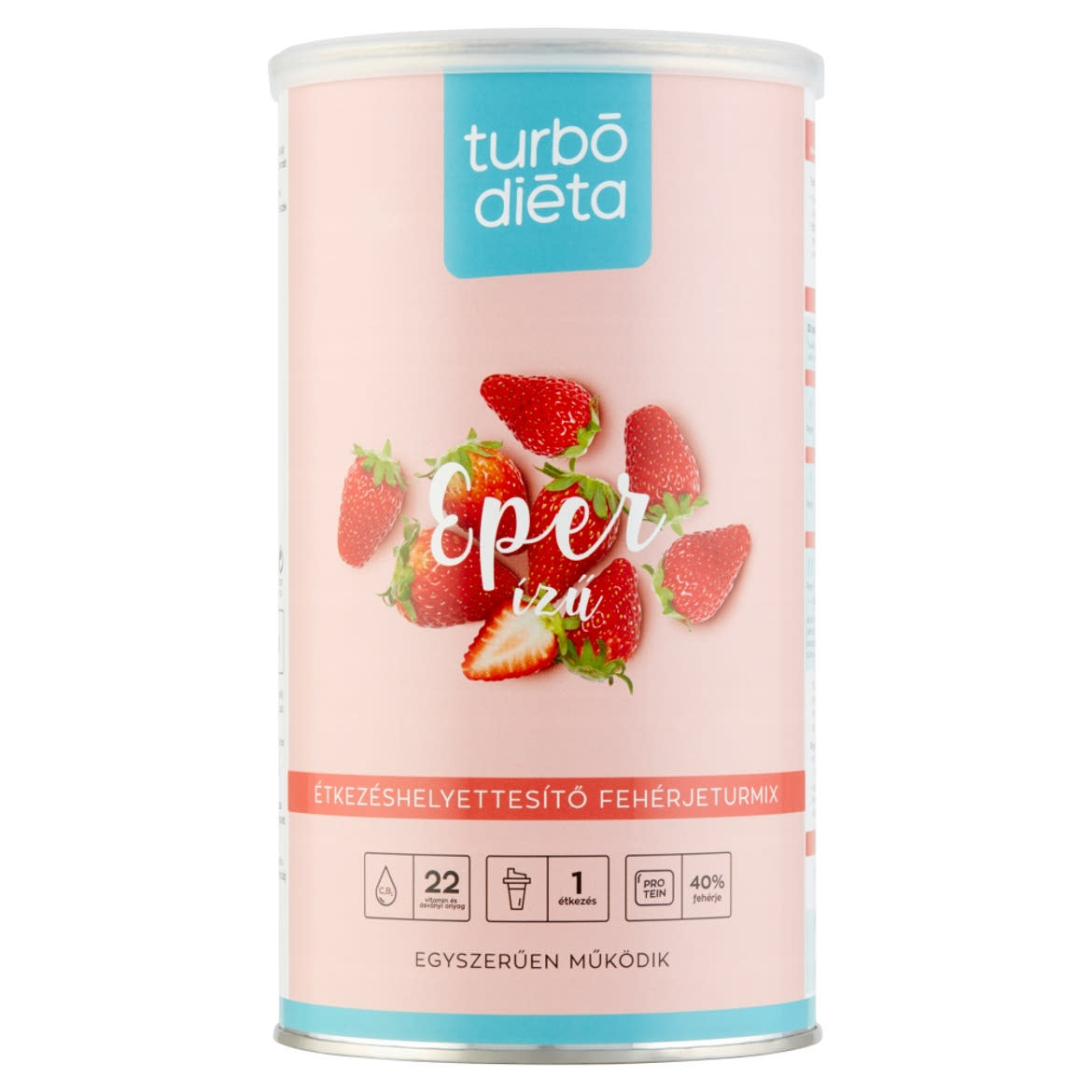 Turbó Diéta eper ízű étkezéshelyettesítő fehérjeturmix
