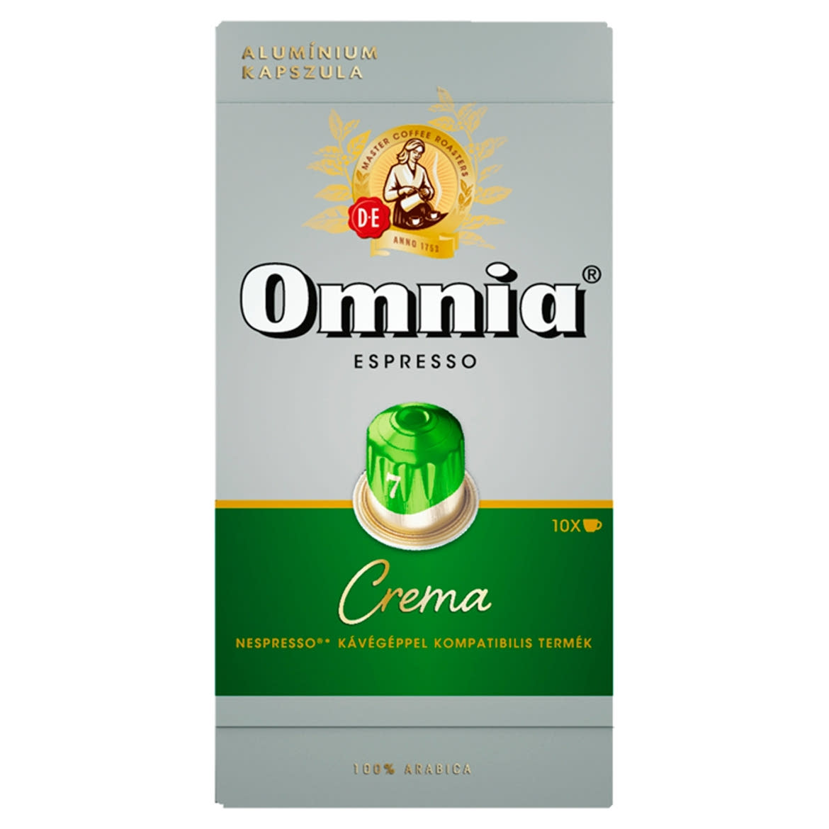 Douwe Egberts Omnia Espresso Crema őrölt-pörkölt kávé kapszulában 10 db