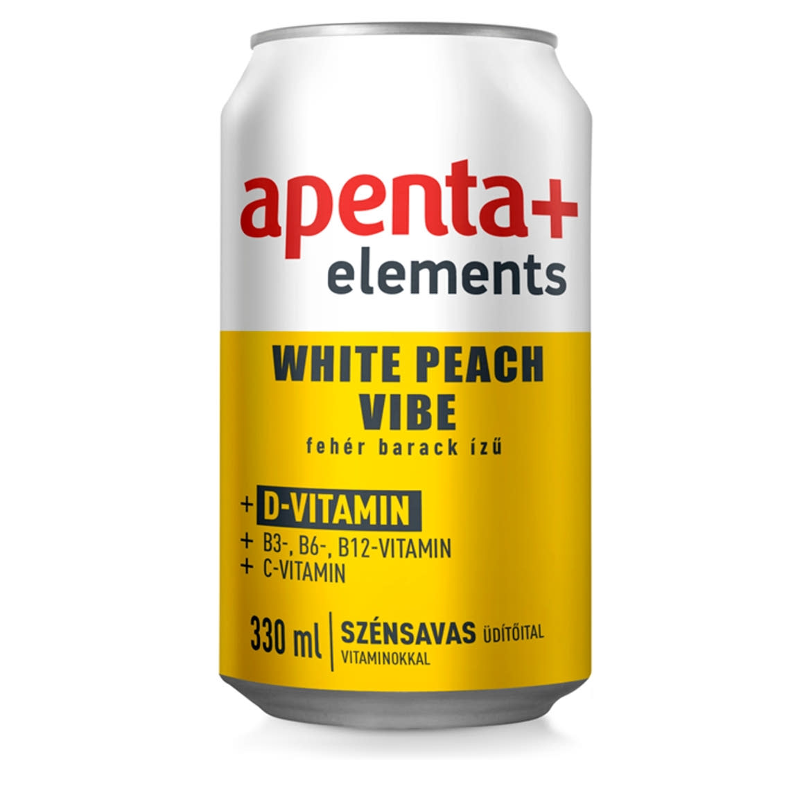 Apenta+ Elements White Peach Vibe fehér barack ízű szénsavas üdítőital vitaminokkal