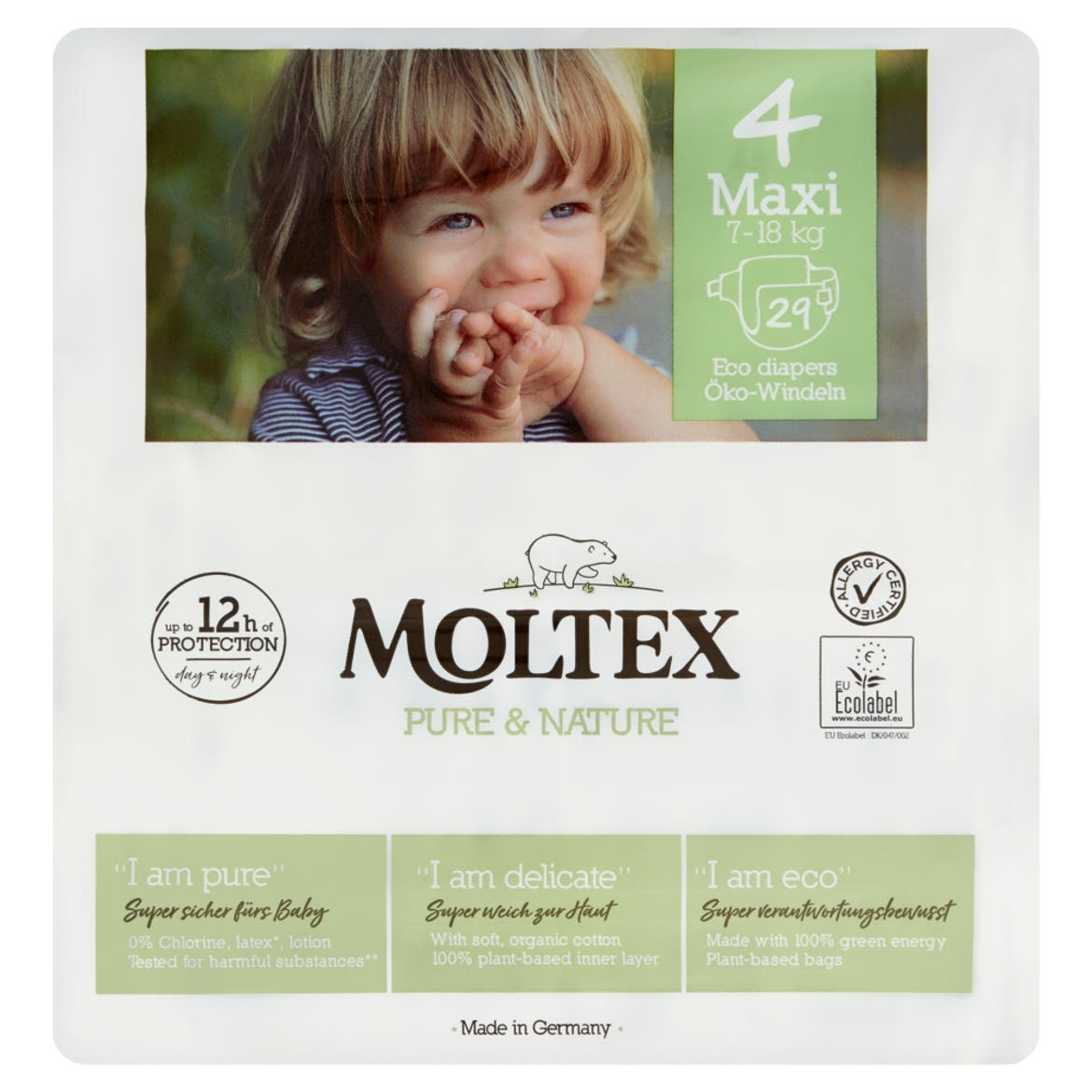 Moltex Pure & Nature ÖKO nadrágpelenka méret: 4 Maxi, 7-18 kg