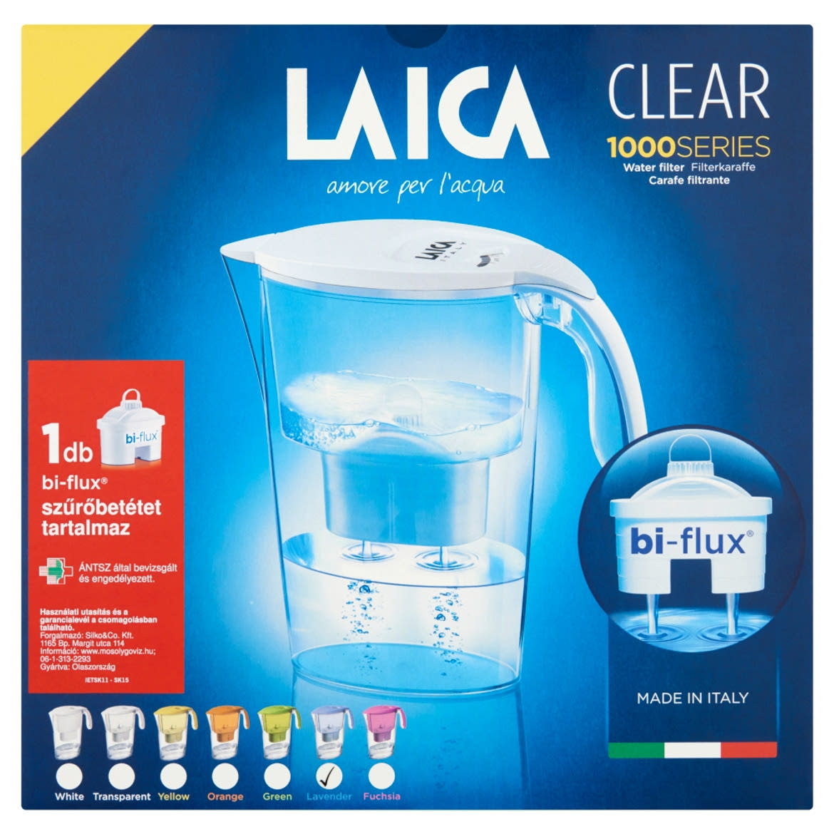Laica Clear 1000 Lavender víztisztító kancsó szűrőbetéttel