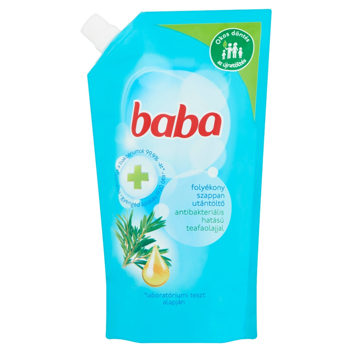 Baba folyékony szappan utántöltő antibakteriális hatású teafaolajjal