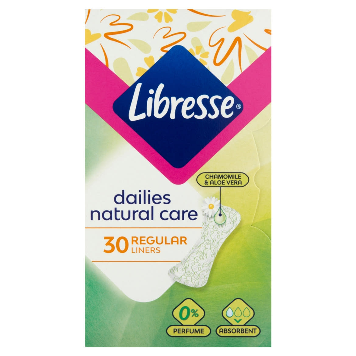 Libresse Dailies Natural Care Regular tisztasági betét, aloe vera és kamilla kivonattal