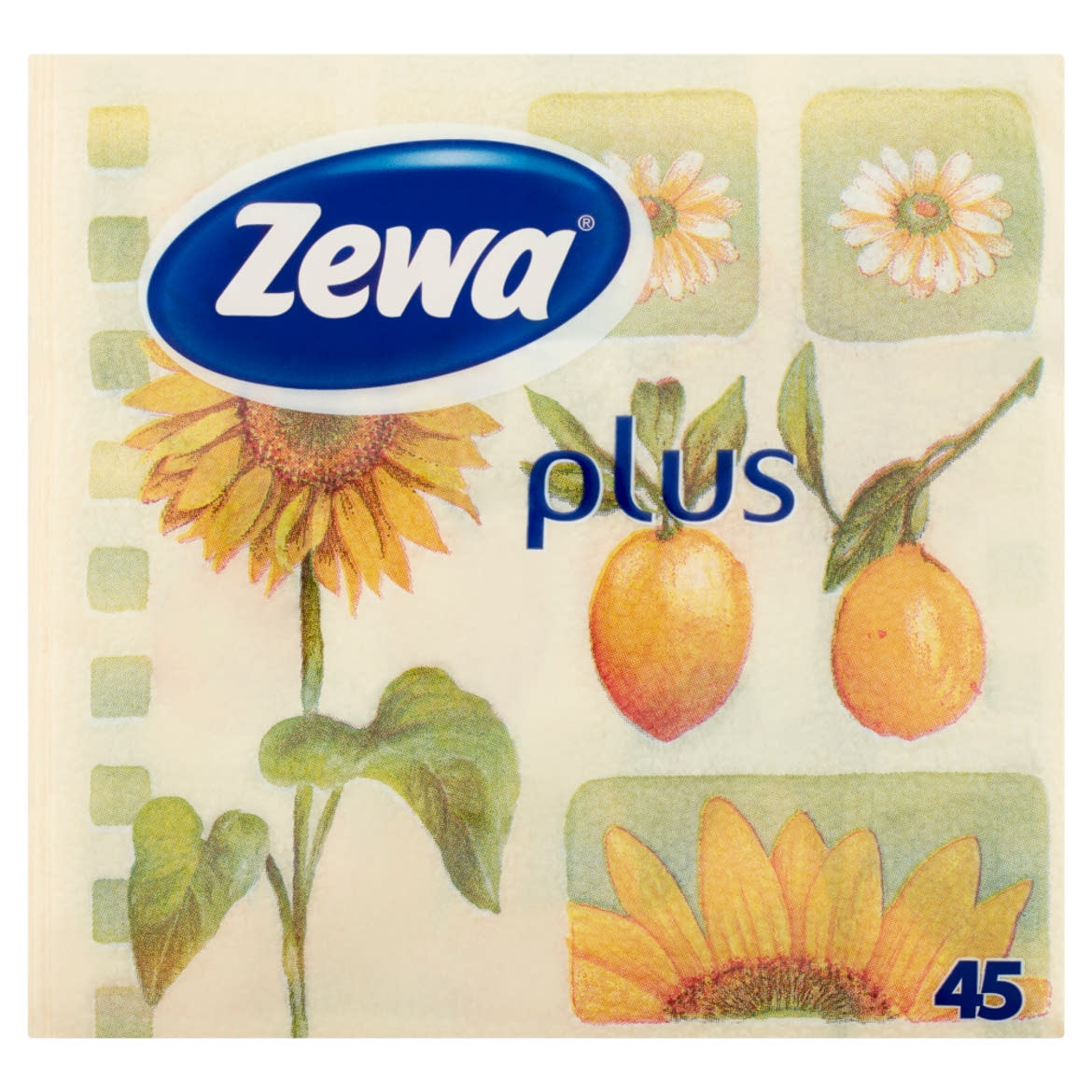 Zewa Plus napraforgó mintás szalvéta 1 rétegű 45 db