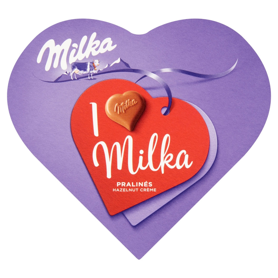 Milka I love Milka alpesi tejcsokoládé praliné mogyorós krémtöltelékkel