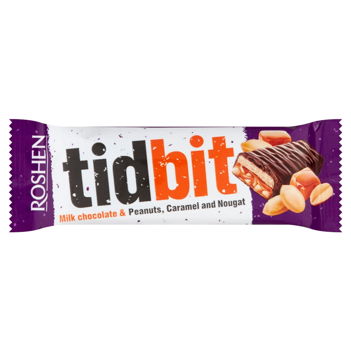 Roshen Tidbit tejcsokoládé tejkrémmel és földimogyorós karamell töltelékkel