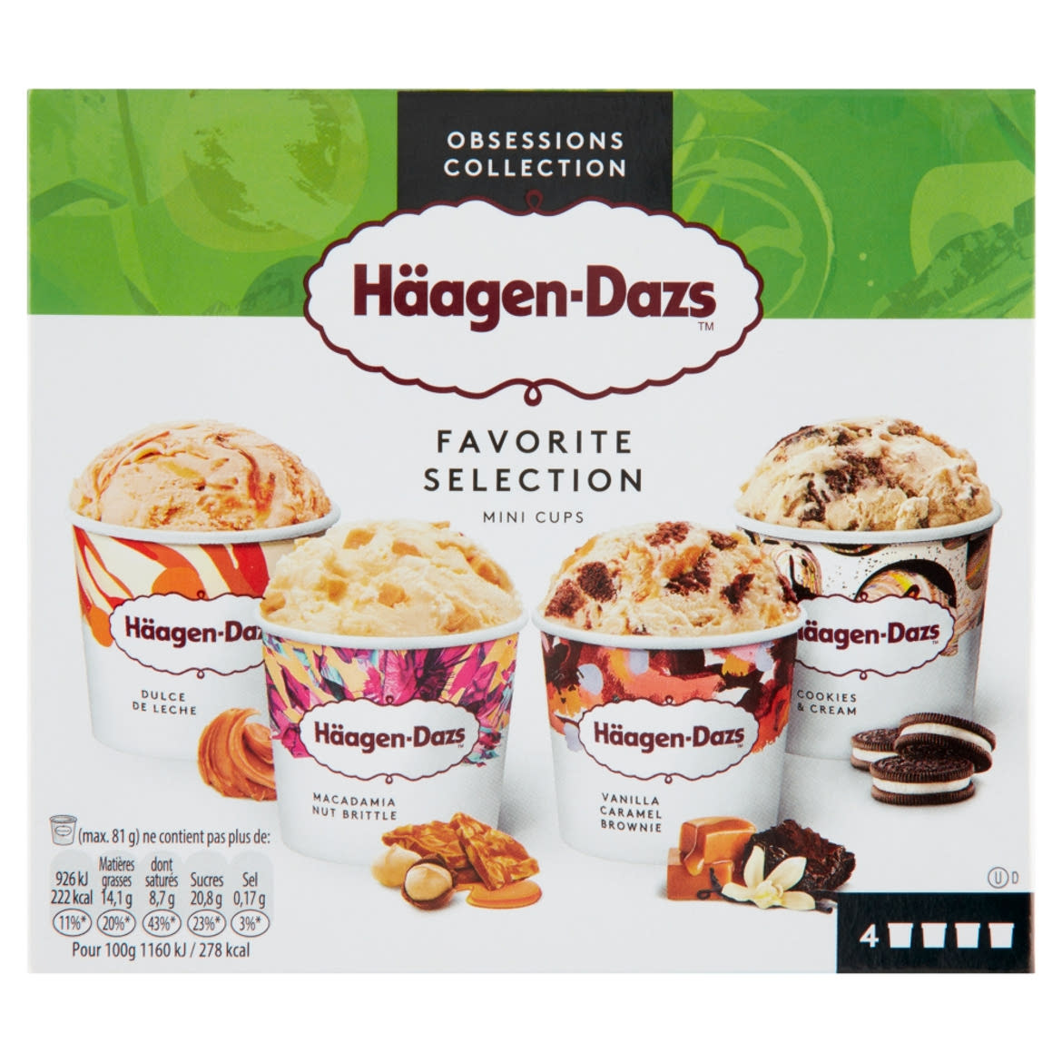 Häagen-Dazs jégkrém válogatás 4 x 95 ml (380 ml)