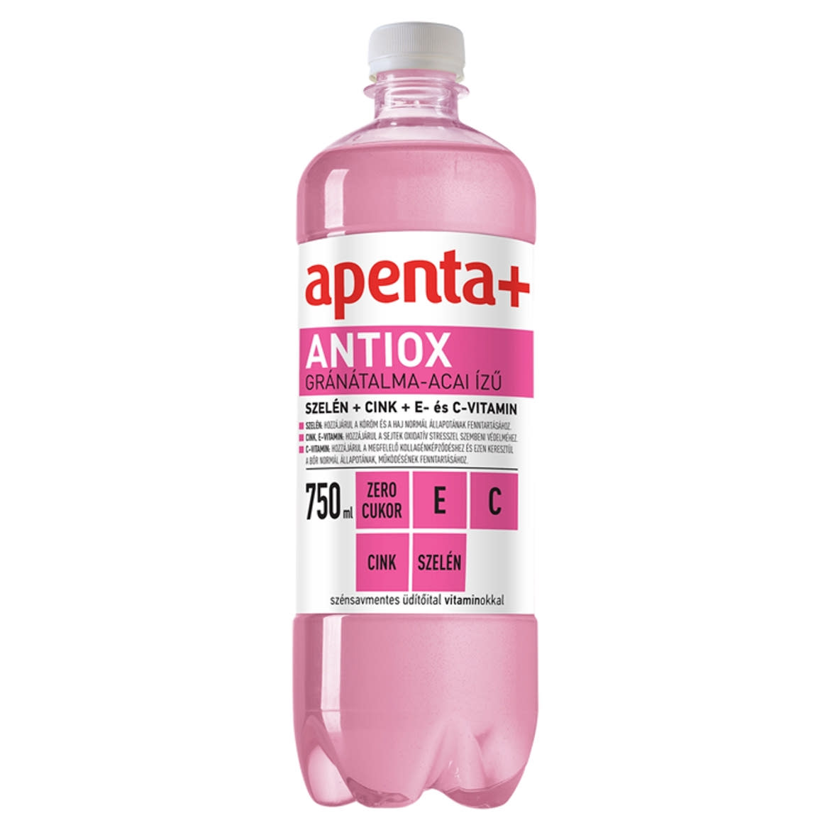 Apenta+ Antiox gránátalma-acai ízű szénsavmentes energiaszegény üdítőital vitaminokkal