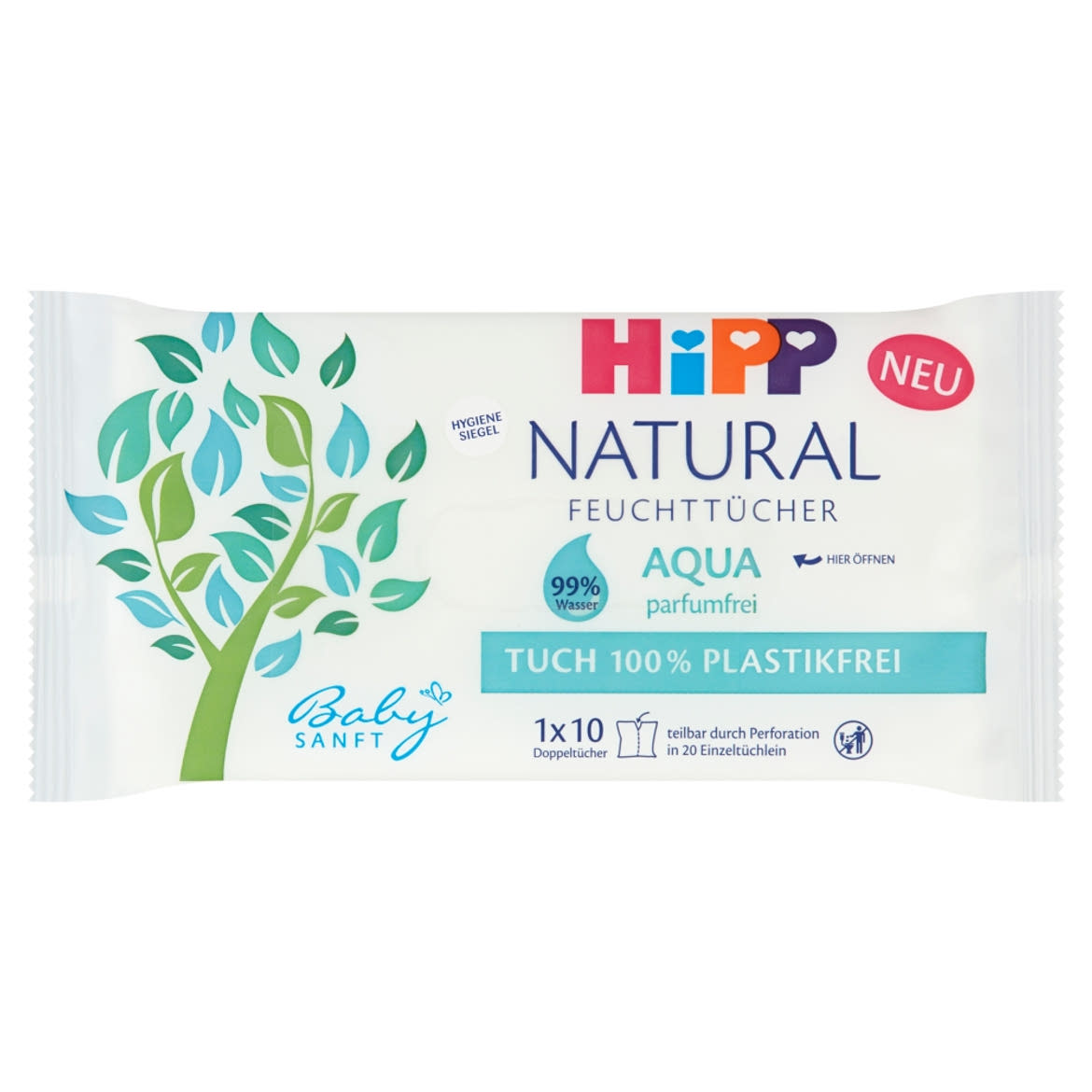 Hipp Babysanft Natural vízbázisú nedves törlőkendő