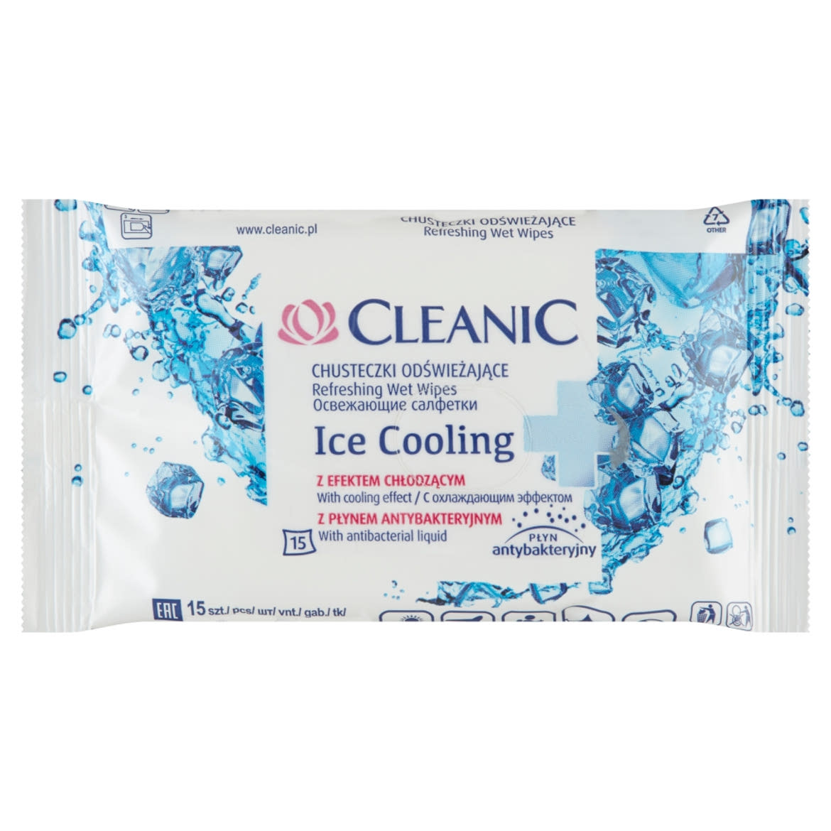 Cleanic Ice Cooling nedvesített frissítő törlőkendő