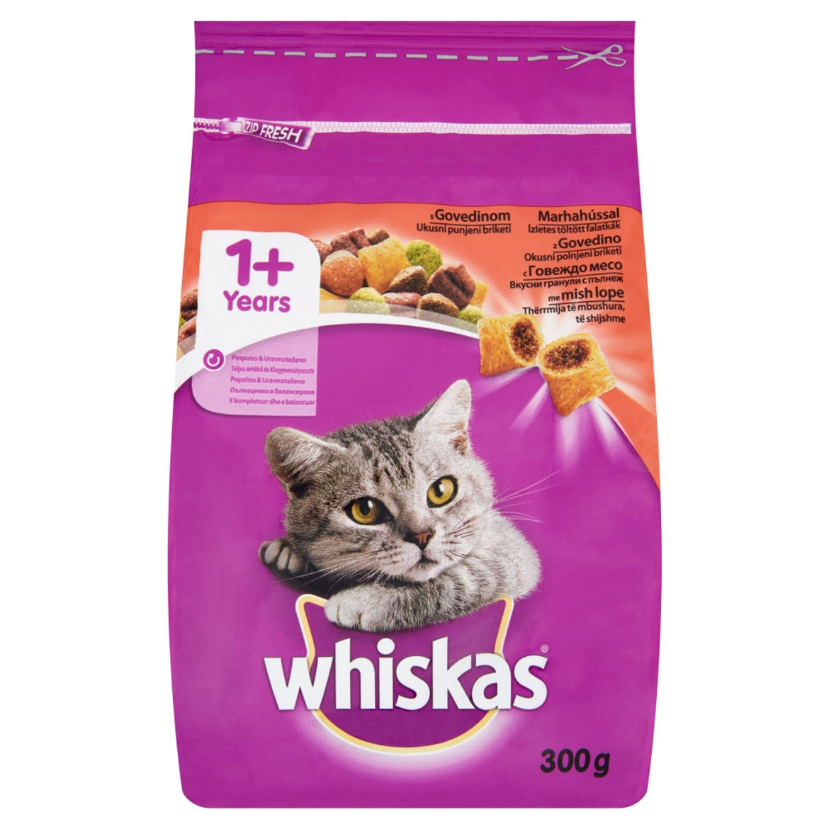 Whiskas száraz állateledel macskák számára marhahússal