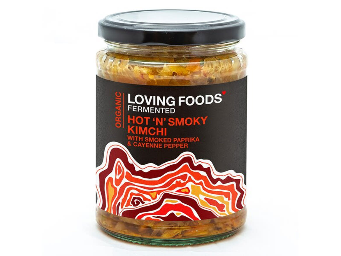 Loving Foods Csípős, füstölt paprikás bio Kimchi (savanyított káposzta és zöldségek chilivel, gyömbérrel) 475g