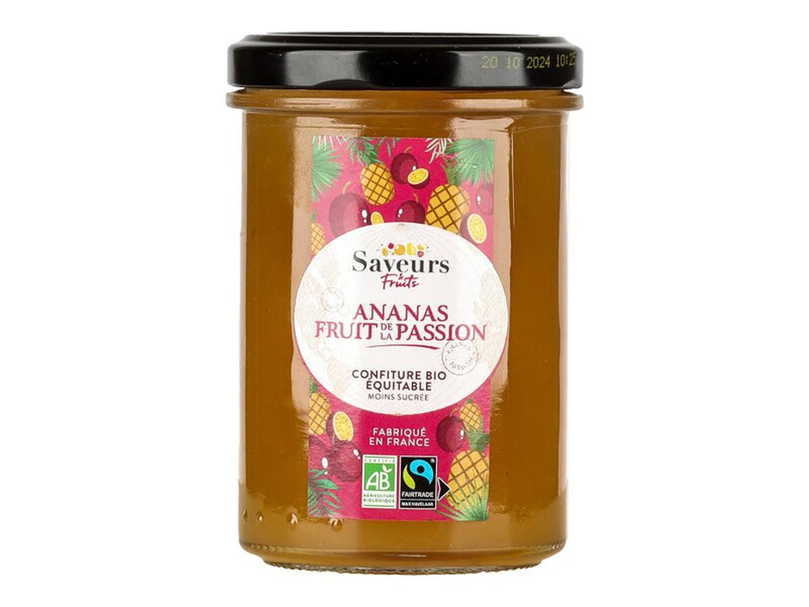 Saveurs Fruit Ananas Fruit Passion Bio - ananász passiógyümölcs lekvár
