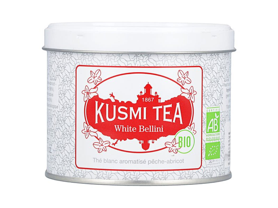 Kusmi Bio White Bellini szálas fehér- és zöld teakeverék barackos ízesítéssel