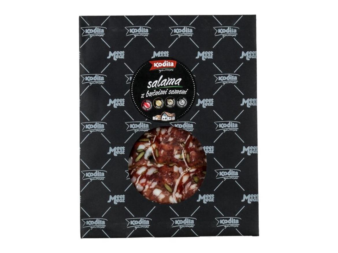Kodila Gourmet Füstölt, szárított, érlelt tökmagos szalámi (szeletelt) 80g