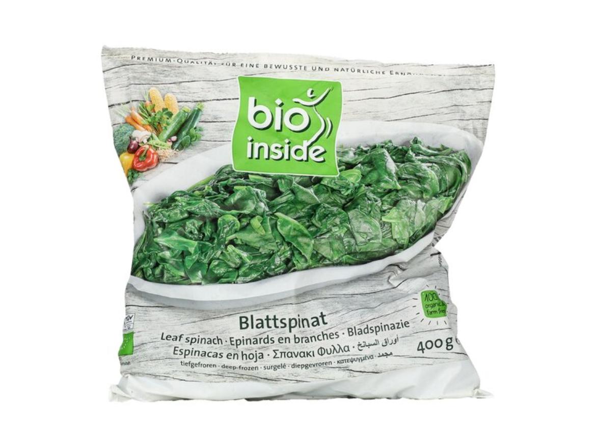 BioInside Gyorsfagyasztott Bio vágott spenótlevél 400g
