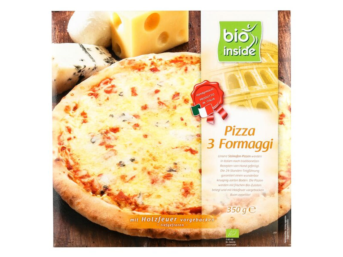BioInside Bio fagyasztott 3 sajtos pizza