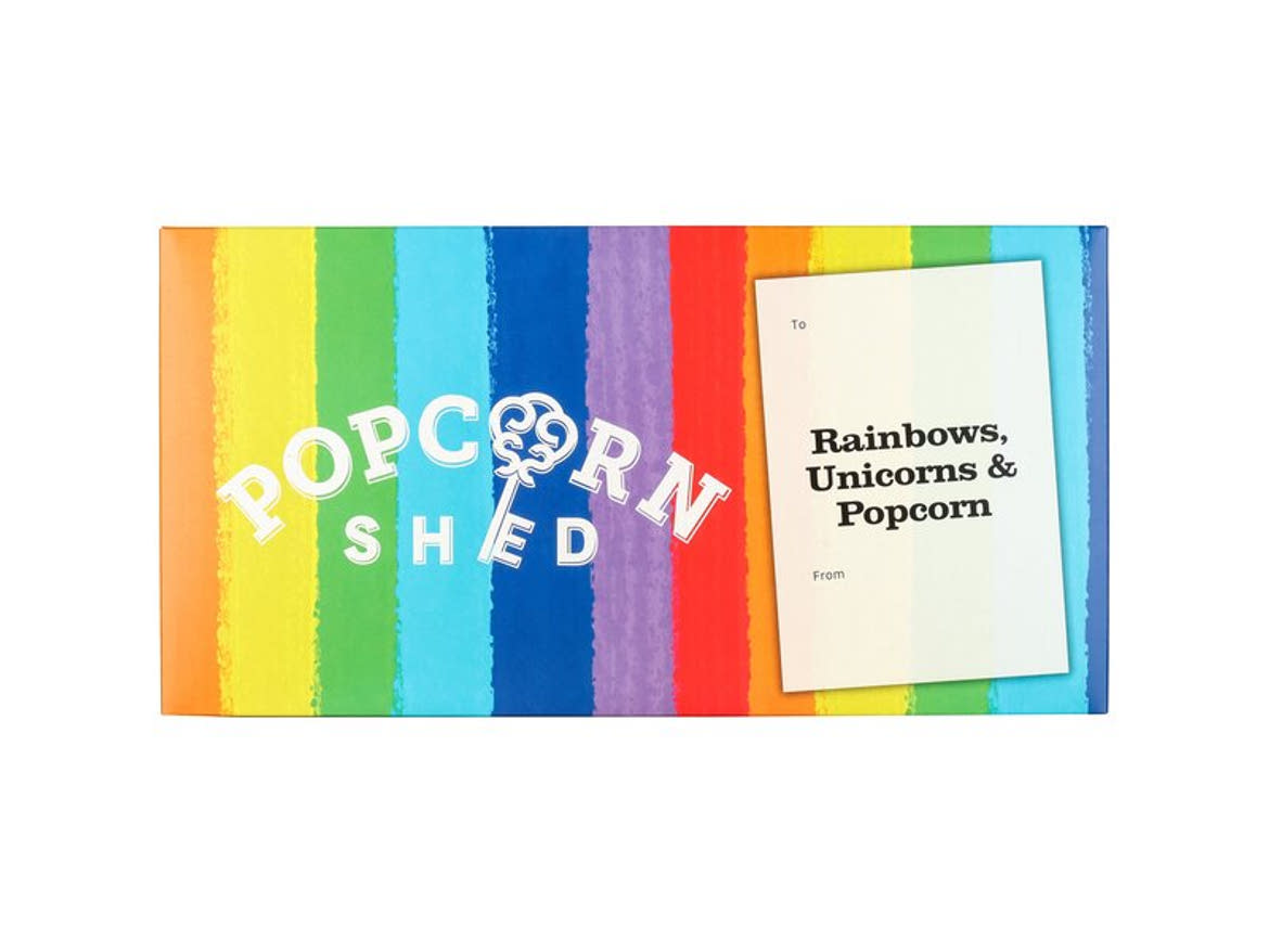 Popcorn Shed Rainbows & Unicorns ízesített popcorn díszdoboz