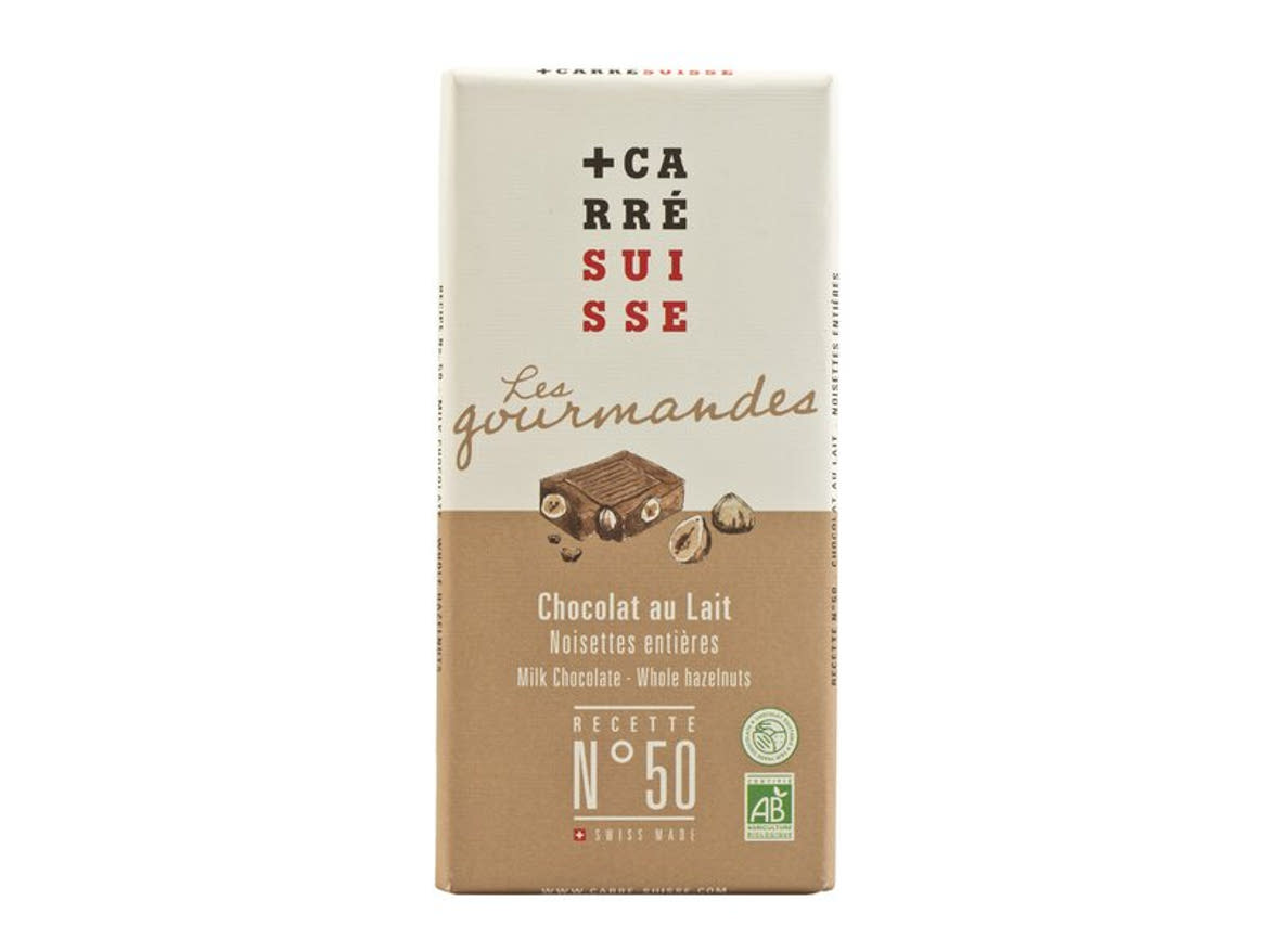 Carré Suisse  Bio tejcsokoládé egész mogyoróval No50