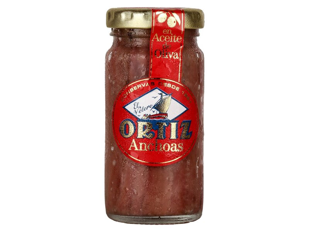 Ortiz szardellafilé olívaolajban villával